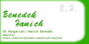 benedek hanich business card